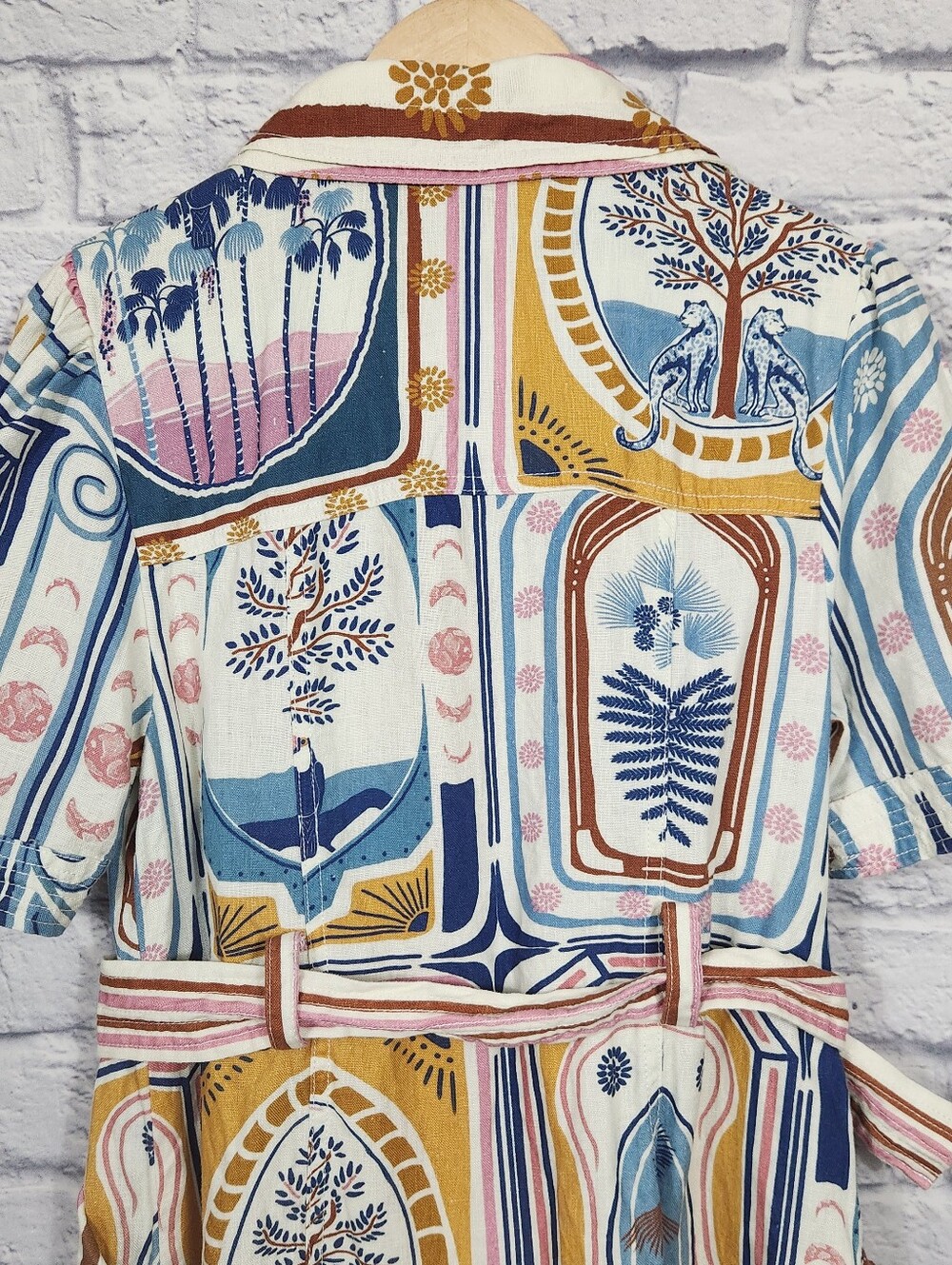 Farm Rio Cerrado Stamps Mini Dress - Picture 9 of 13